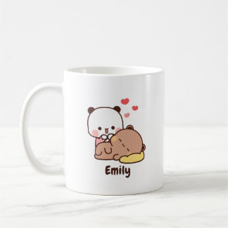 Mug Coeur de la Cute Panda | Personnalisé Ajoutez votr