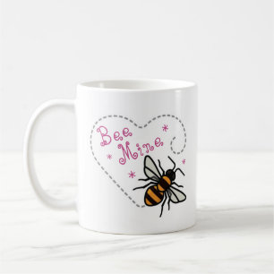 Mug Coeur de la mine d'abeilles Saint-Valentin