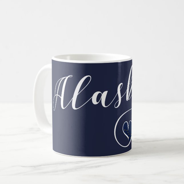 Mug Coeur de l'Alaska, drapeau de l'Alaska (Devant gauche)