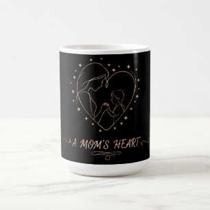 Mug Cœur de Maman Élégante mère et enfant en or rose