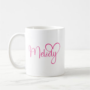 Mug Coeur de mélodie rose chaud