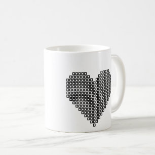 Mug Coeur de pixel noir