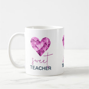 Mug Cœur de professeur doux en violet