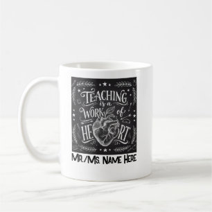 Mug Cœur de tableau noir pour appréciation personnalis