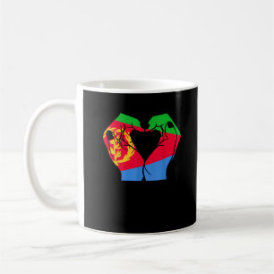 Mug Coeur des mains avec drapeau érythréen