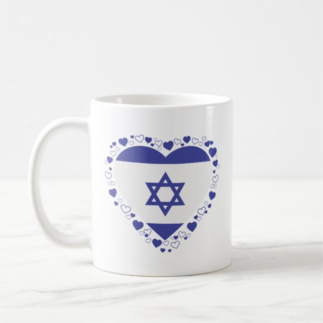 Mug Coeur du drapeau israélien (Gauche)