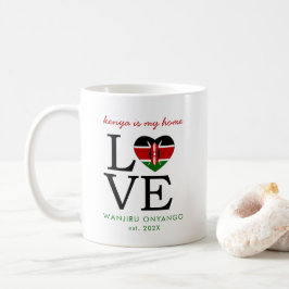 Mug Coeur du drapeau kényan personnalisé