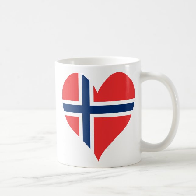 Mug Coeur du drapeau norvégien (Droite)