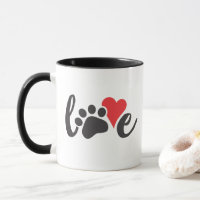 Coeur Empreinte de patte d'amour de chien