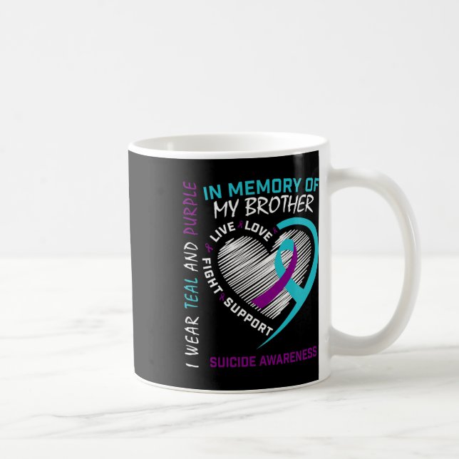 Mug Coeur En Mémoire De Mon Frère Sensibilisation Au S (Droite)