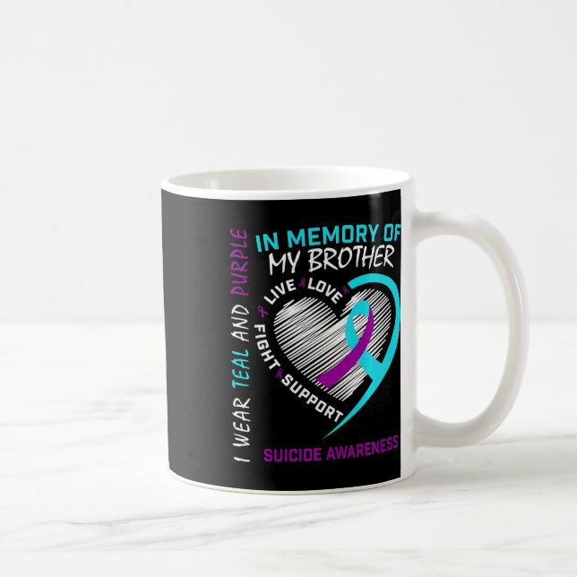Mug Coeur En Mémoire De Mon Frère Sensibilisation Au S (Droite)