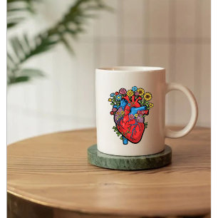 Mug Cœur et fleurs