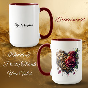 Mug Coeur et Roses Steampunk   Bridesmaid