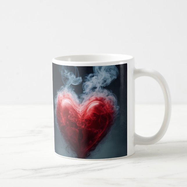 Mug coeur fait de fumée (Droite)