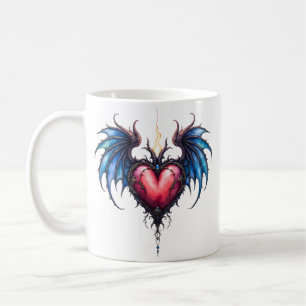 Mug Cœur Flamboyant de la Lune – Amour Cosmique Gothiq