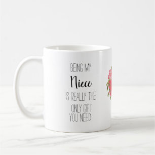 Mug Coeur floral de banc de fleurs de nièce moderne