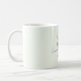 Mug Cœur floral vert pistache lavande pourpre