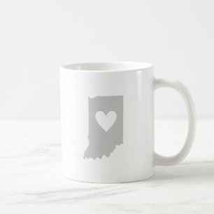 Mug Coeur gris en forme d'Indiana Hoosier d'amour indi