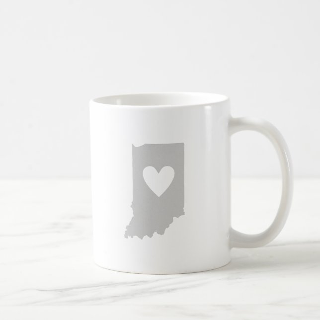 Mug Coeur gris en forme d'Indiana Hoosier d'amour indi (Droite)