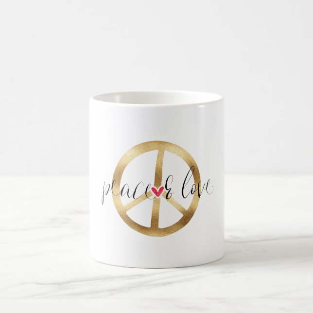 Mug Coeur inspiré de signe de paix d'or (Centre)
