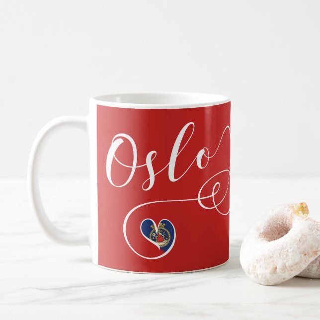 Mug Coeur Oslo Mug, norvégien (Avec donut)