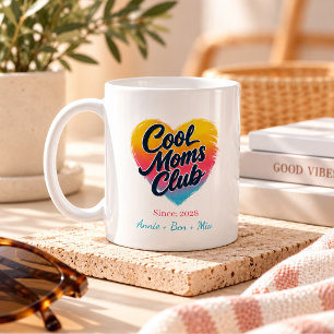 Mug Cœur personnalisé "Club des mamans cool"