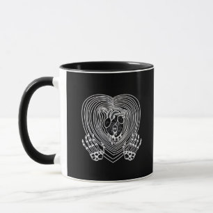 Mug Coeur Pleurant En Blanc - Skeleton Coeurs Mains