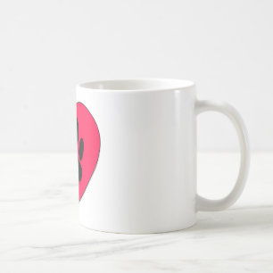 Mug Coeur rouge avec Empreinte de patte de chien