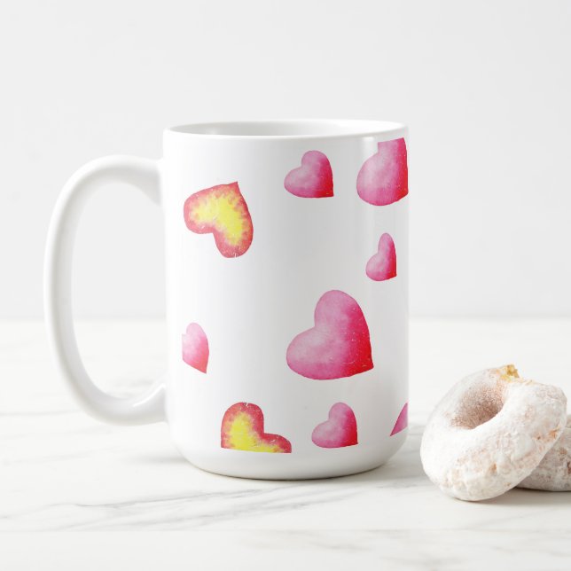 Mug Coeur rouge mignon romantique (Avec donut)