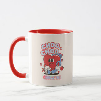 Mug Coeur rouge super Choo Choo Choisissez Valentines