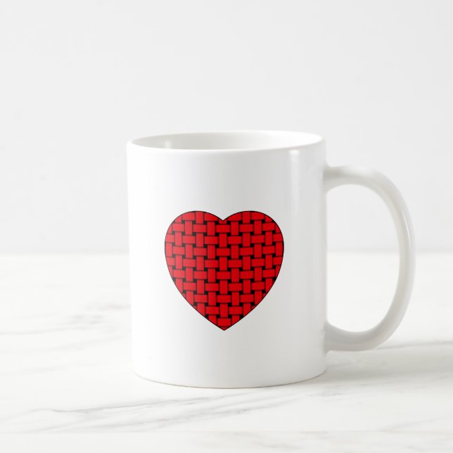 Mug Coeur rouge tressé (Droite)