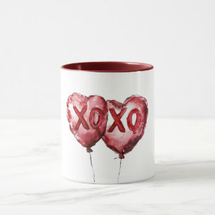 Mug Cœur rouge XOXO Ballons Amour Saint-Valentin