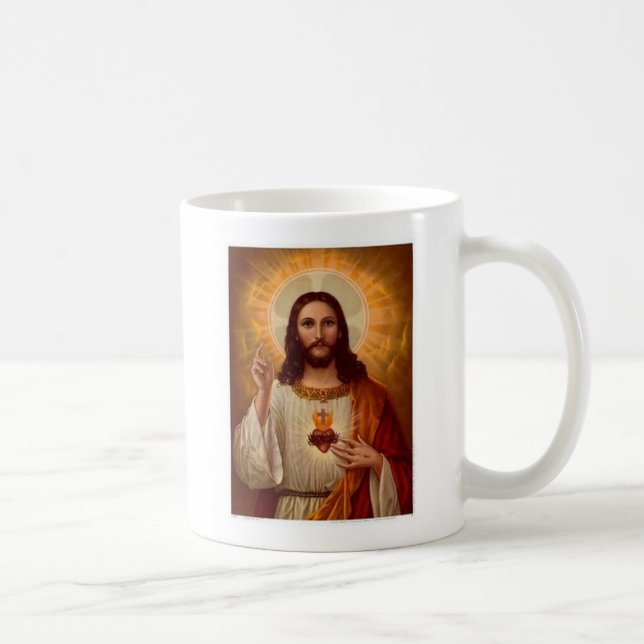 Mug Coeur sacré de Jésus avec la prière (Droite)