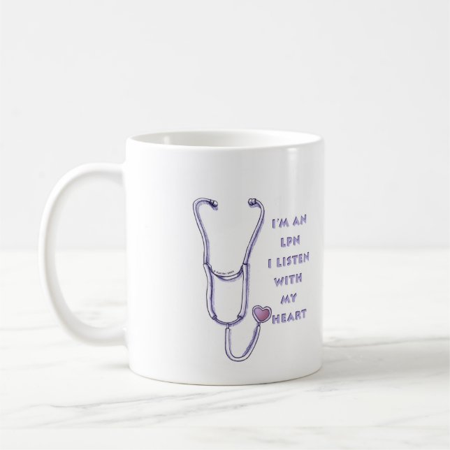 Mug Coeur stéthoscope LPN Infirmière (Gauche)