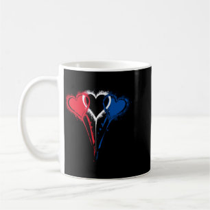 Mug Cœur Tie Dye Couleurs Drapeau Usa Blanc Rouge Bleu