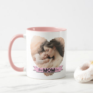 Mug Coeur toi, meilleur maman jamais ruban