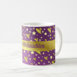 Mug coeur, violet, décoration, médaille, prix, jour,