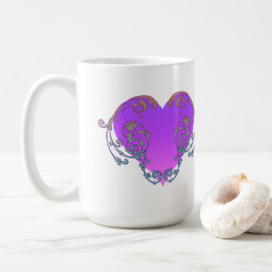 Mug Coeur violet élégant et romantique avec de la pros