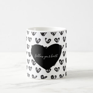Mug Coeurs blancs noirs