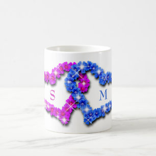 Mug Coeurs Bleu Et Rose
