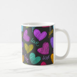 Mug Coeurs Bleus Vibrants avec script d'amour
