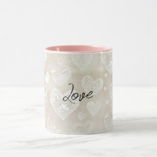 Mug Cœurs Crème Romantiques