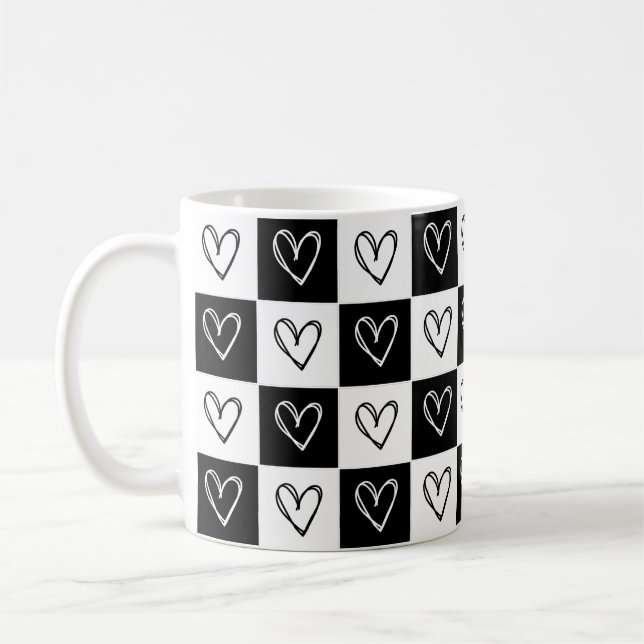 Mug Cœurs Damier (Gauche)