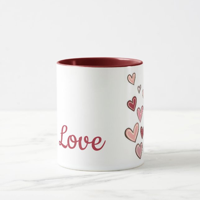 Mug Coeurs d'amour rose rouge (Centre)