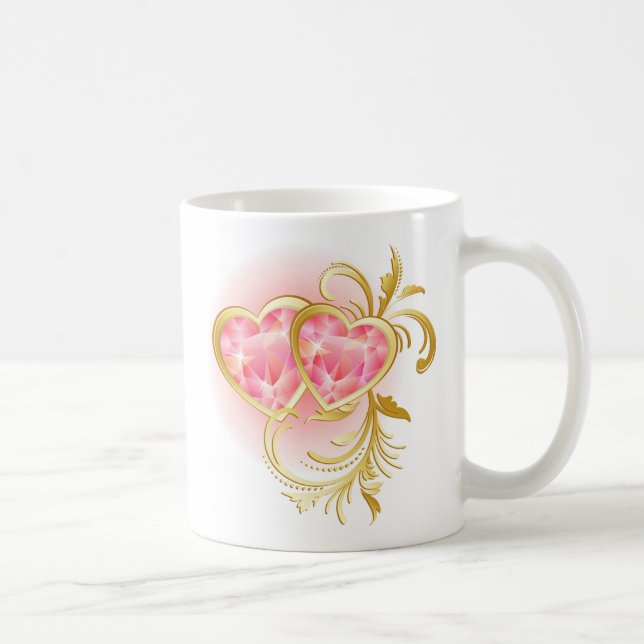Mug Coeurs de bijoux roses (Droite)