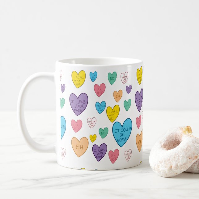 Mug Coeurs de bonbons (Avec donut)