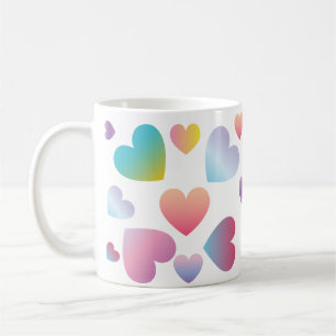 Mug coeurs de couleur de dégradé