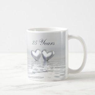 Mug Coeurs de l'anniversaire d'argent