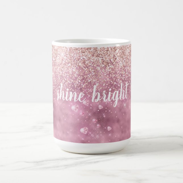 Mug Coeurs de Parties scintillant rose brillant (Centre)