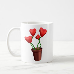 Mug Coeurs de pot de fleurs